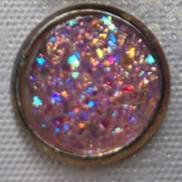 Hot Pink Druzy Stud Earrings - Picture 5 of 5